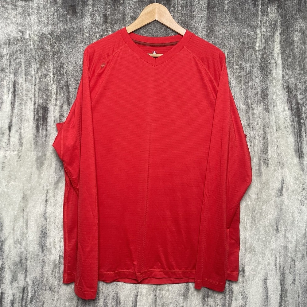 Rhône V Neck Men's Red Long Sleeve XL Lightweight‎ Stretch Polo
